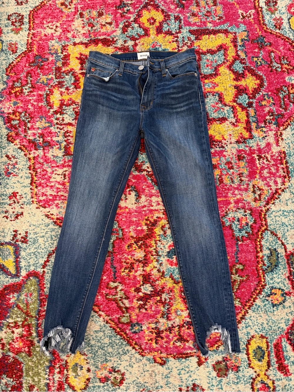 Hudson Jeans Women’s Dark Wash Distressed Skinny Jeans